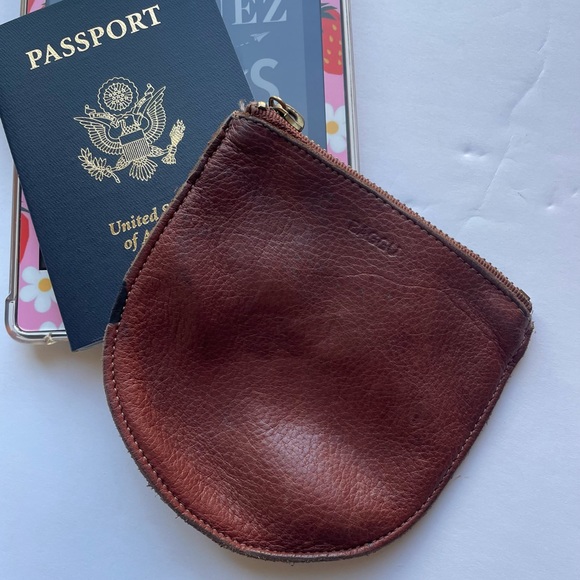 BAGGU Handbags - Baggu - Brown Leather U Pouch